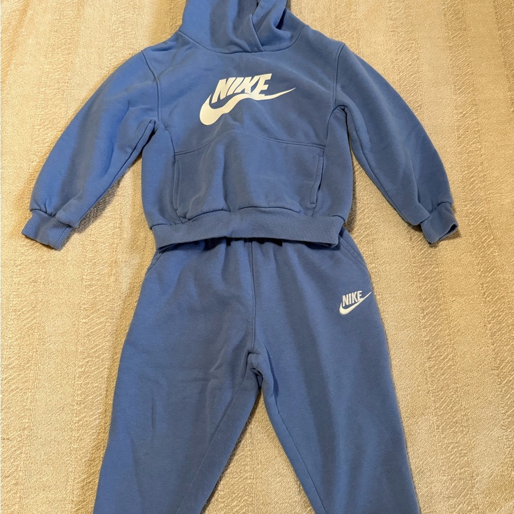 Nike Kids Blue Sweatpants and Hoodie Set
